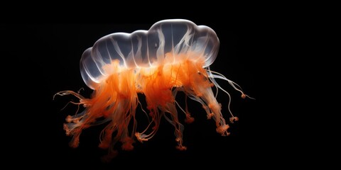 Aufkleber - A jellyfish gracefully floats in the dark. Perfect for adding an eerie touch to your designs
