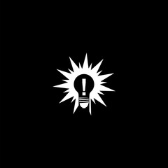 Sticker - Bright new idea icon isolated on dark background