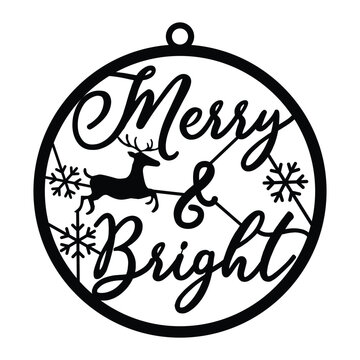 Merry Christmas Round sign for Laser Cut Files, Believe, Happy new year, Let it snow, Welcome to our home