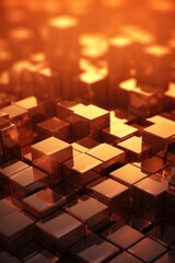 Poster - A stack of shiny cubes. Perfect for modern designs and abstract concepts