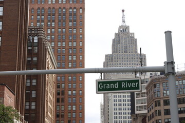 Wall Mural - Building in the downtown of Detroit, Michigan