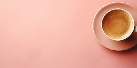 Poster - A cup of coffee sitting on top of a saucer. Perfect for coffee lovers and cafes