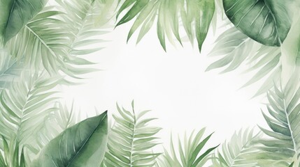 Wall Mural - Watercolor wallpaper, tropical leaf texture, elegant natural leaf pattern design,