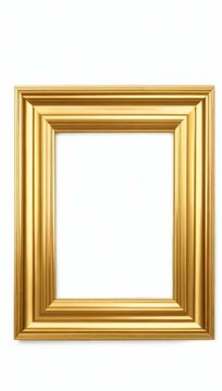 Golden picture fram White Background 