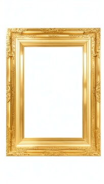 gold picture frame isolated