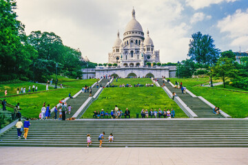 Canvas Print - Basilica of Sacré-Coeur de Montmartre in the 80s