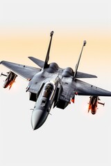 Poster - A powerful fighter jet soaring through the sky. Perfect for military, aviation, and action-themed projects