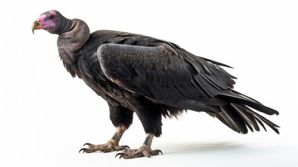Poster - A picture of a large black bird standing on a white surface. Suitable for nature, wildlife, and animal-themed projects