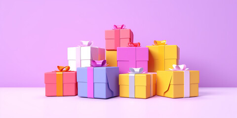 Wall Mural - Several gift boxes are placed together