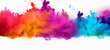 abstract powder splatted background. Colorful powder explosion on white background. Colored cloud. Colorful dust explode. Paint Holi