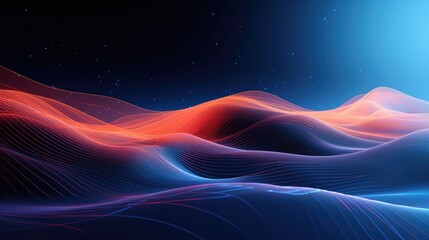 Poster - Modern digital abstract data lines  background. curve lines colorful