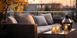 Detail of the beautiful terrace, mario bellini sofa, string light