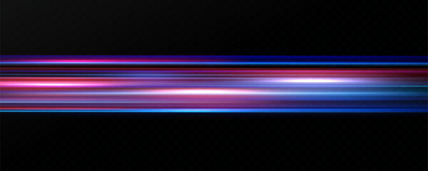 Leinwandbilder - Horizontal neon lines.Blue speed lines.Motion light effect.Vector. red.Vector illustration of a blue color. Light effect. Abstract laser beams of light. Chaotic neon rays of light .