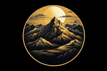 Poster - A stunning picture of a mountain with a beautiful sunset in the background. Perfect for nature lovers and travel enthusiasts