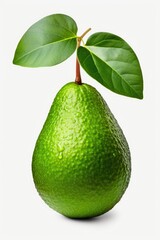 Poster - A ripe avocado with a leaf on top. Suitable for food and health-related designs