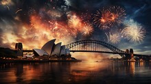 A Fireworks Over The City For Festival Celebration