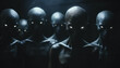 Group of humanoids looking with glowing eyes