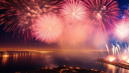 Wall Mural - cinematic new years fireworks wallpaper