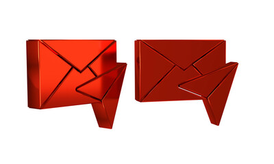 Poster - Red Envelope icon isolated on transparent background. Email message letter symbol.