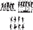 © Qurban Vector & Ai - Silhouettes of women dancing isolated on white background