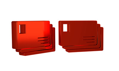 Poster - Red Envelope icon isolated on transparent background. Email message letter symbol.
