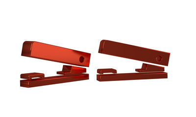 Poster - Red Office stapler icon isolated on transparent background. Stapler, staple, paper, cardboard, office equipment.
