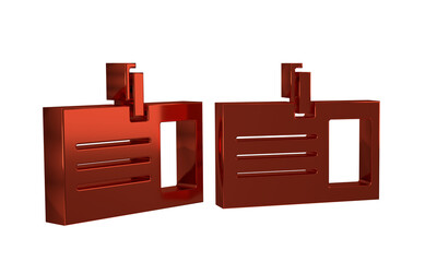 Poster - Red Identification badge icon isolated on transparent background. It can be used for presentation, identity of the company, advertising.