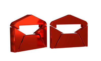 Poster - Red Envelope icon isolated on transparent background. Email message letter symbol.