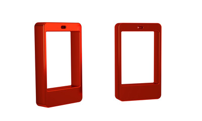 Poster - Red Smartphone, mobile phone icon isolated on transparent background.