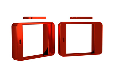 Poster - Red Graphic tablet icon isolated on transparent background.