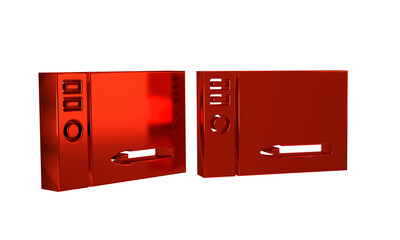 Poster - Red Graphic tablet icon isolated on transparent background.