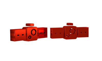 Poster - Red Smartwatch icon isolated on transparent background.