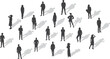 people with shadow silhouette on white background vector