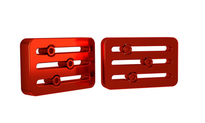 Poster - Red Sound mixer controller icon isolated on transparent background. Dj equipment slider buttons. Mixing console.