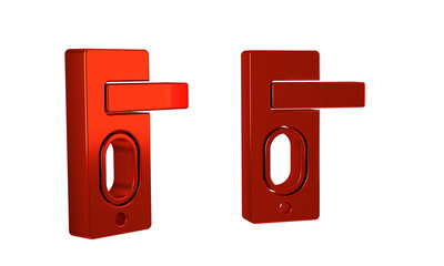 Aufkleber - Red Fingerprint door lock icon isolated on transparent background. ID app icon. Identification sign. Touch id.