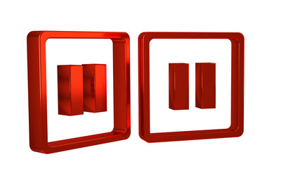 Poster - Red Pause button icon isolated on transparent background.