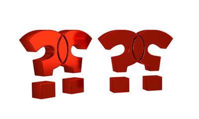 Poster - Red Question mark icon isolated on transparent background. FAQ sign. Copy files, chat speech bubble and chart.