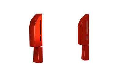 Poster - Red Knife icon isolated on transparent background. Cutlery symbol. Happy Halloween party.
