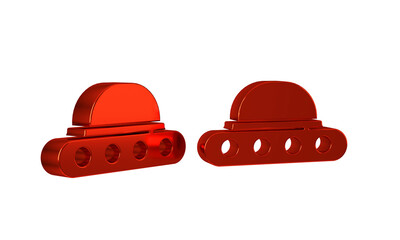 Wall Mural - red ufo flying spaceship icon isolated on transparent background. flying saucer. alien space ship. f