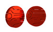 Red Planet icon isolated on transparent background.