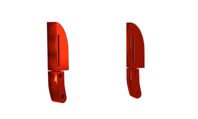 Poster - Red Knife icon isolated on transparent background. Cutlery symbol.