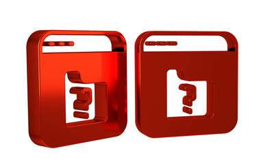 Poster - Red File missing icon isolated on transparent background.
