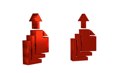 Aufkleber - Red Data export icon isolated on transparent background.