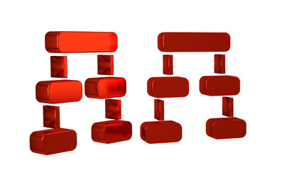 Poster - Red Business hierarchy organogram chart infographics icon isolated on transparent background. Corporate organizational structure graphic elements.