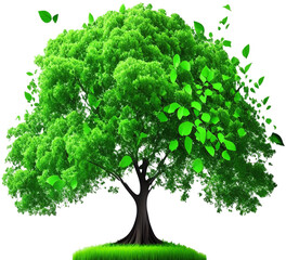 Wall Mural - green tree with green leaves