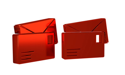 Poster - Red Envelope icon isolated on transparent background. Email message letter symbol.