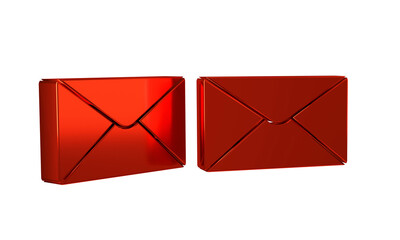 Poster - Red Envelope icon isolated on transparent background. Email message letter symbol.