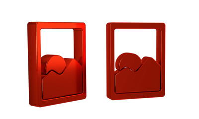 Poster - Red Graphic tablet icon isolated on transparent background.