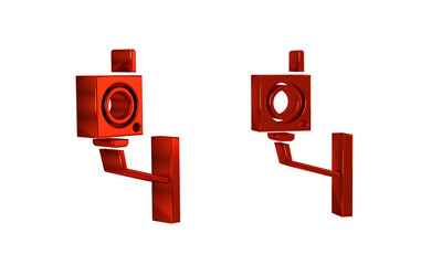 Poster - Red Security camera icon isolated on transparent background.