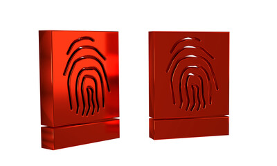 Aufkleber - Red Fingerprint icon isolated on transparent background. ID app icon. Identification sign. Touch id.
